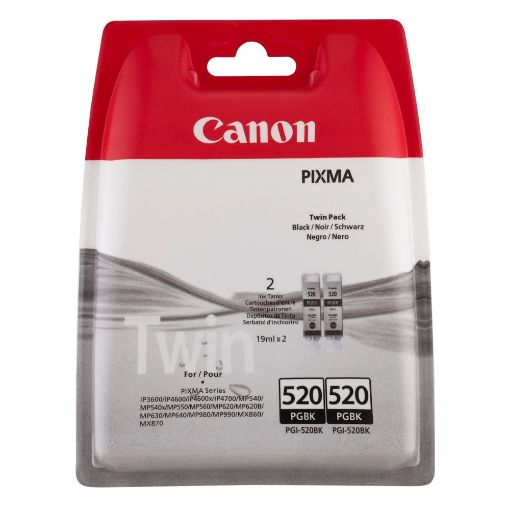 Εικόνα της Πακέτο 2 Μελανιών Canon PGI-520BK Black 2932B012
