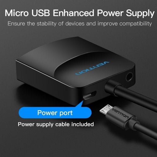 Εικόνα της Converter Vention VGA to HDMI M/F with Audio Port 15cm Black ACNBB