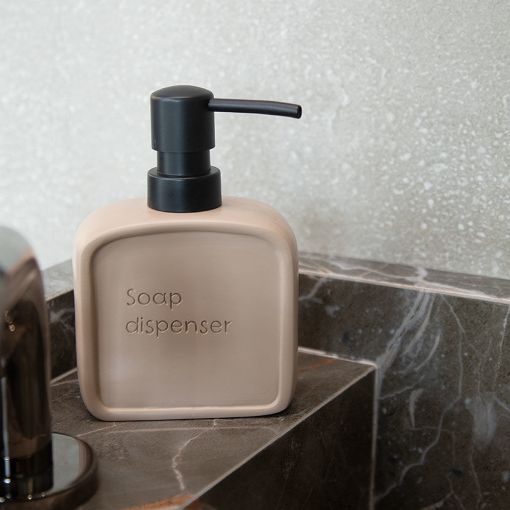 Εικόνα της Αντλία Σαπουνιού Estia Text Ρητίνης 210ml Beige 02-13417