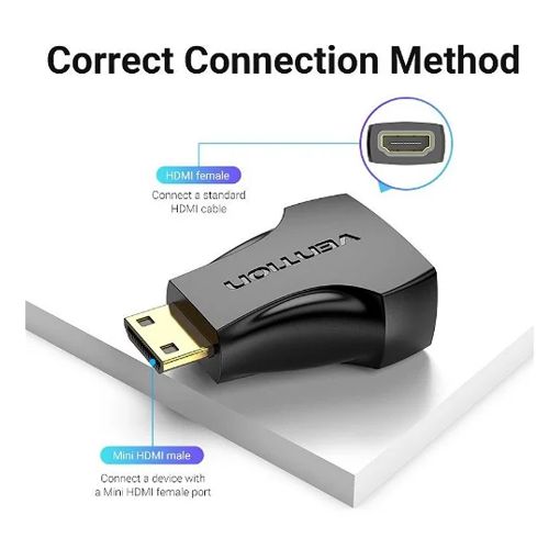 Εικόνα της Adapter Vention mini HDMI to HDMI M/F Black AISB0