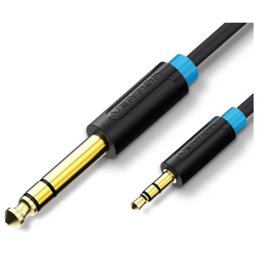 Εικόνα της Καλώδιο Vention 3.5mm to 6.5mm Jack M/M 1m Black BABBF
