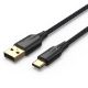 Εικόνα της Καλώδιο Vention USB-A 2.0 to USB-C M/M Braided LED 1.5m Black CTFBG