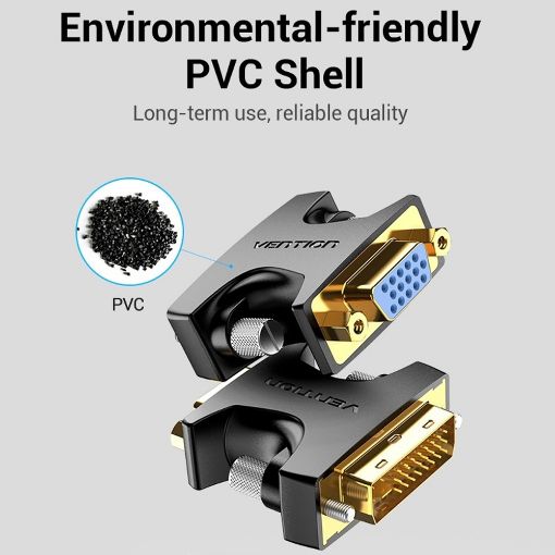 Εικόνα της Adapter Vention DVI-I (24+5)  to VGA M/F Black ECFB0