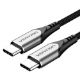 Εικόνα της Καλώδιο Vention USB Type-C to Type-C 60W Braided 1.5m Gray TADHG