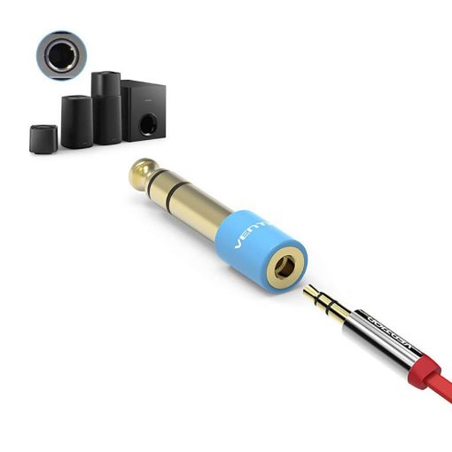 Εικόνα της Adapter Vention 6.5mm to 3.5mm M/F Blue/Gold VAB-S01-L