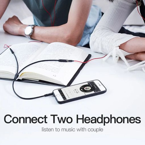 Εικόνα της Καλώδιο Audio Splitter Vention 3.5mm to 2 x 3.5mm M/F 30cm Black BBSBY