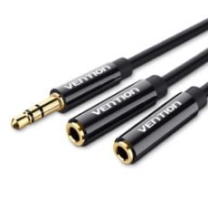 Εικόνα της Καλώδιο Audio Splitter Vention 3.5mm to 2 x 3.5mm M/F 30cm Black BBSBY