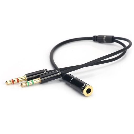 Εικόνα της Καλώδιο Audio Splitter Vention 2 x 3.5mm to 3.5mm M/F 30cm Black BBTBY