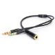 Εικόνα της Καλώδιο Audio Splitter Vention 2 x 3.5mm to 3.5mm M/F 30cm Black BBTBY