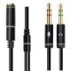 Εικόνα της Καλώδιο Audio Splitter Vention 2 x 3.5mm to 3.5mm M/F 30cm Black BBTBY