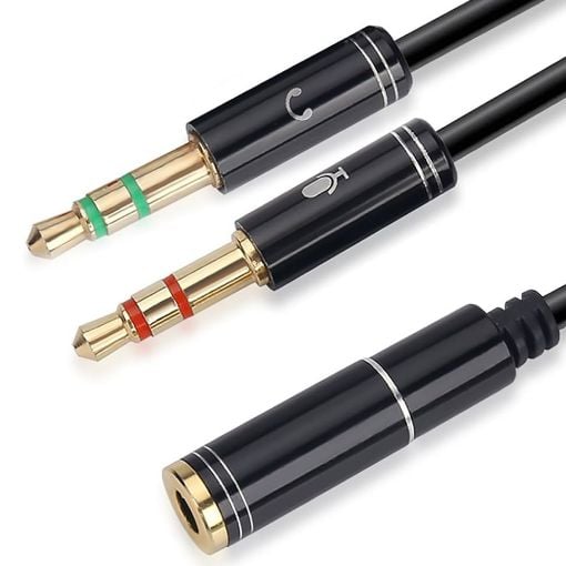 Εικόνα της Καλώδιο Audio Splitter Vention 2 x 3.5mm to 3.5mm M/F 30cm Black BBTBY
