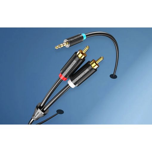 Εικόνα της Καλώδιο Vention 3.5mm to 2 x RCA M/M 1.5m Black BCLBG