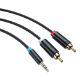Εικόνα της Καλώδιο Vention 3.5mm to 2 x RCA M/M 1.5m Black BCLBG