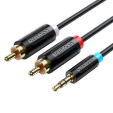 Εικόνα της Καλώδιο Vention 3.5mm to 2 x RCA M/M 1.5m Black BCLBG