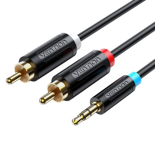 Εικόνα της Καλώδιο Vention 3.5mm to 2 x RCA M/M 1.5m Black BCLBG