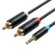 Εικόνα της Καλώδιο Vention 3.5mm to 2 x RCA M/M 1.5m Black BCLBG