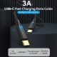 Εικόνα της Καλώδιο Vention USB Type-C to Type-C Braided LED 1m Black TAUBF