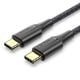 Εικόνα της Καλώδιο Vention USB Type-C to Type-C Braided LED 1m Black TAUBF