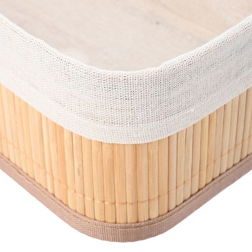 Εικόνα της Καλάθι Οργάνωσης Estia Bamboo Essentials 30x20cm Mε Επένδυση 02-19662
