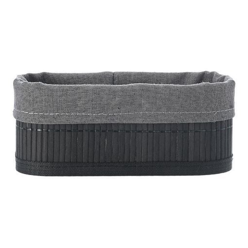 Εικόνα της Καλάθι Οργάνωσης Estia Bamboo Essentials 19.5x10cm Mε Επένδυση Μαύρο 02-19679