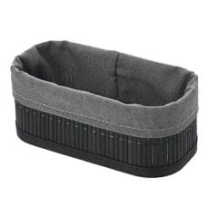 Εικόνα της Καλάθι Οργάνωσης Estia Bamboo Essentials 19.5x10cm Mε Επένδυση Μαύρο 02-19679