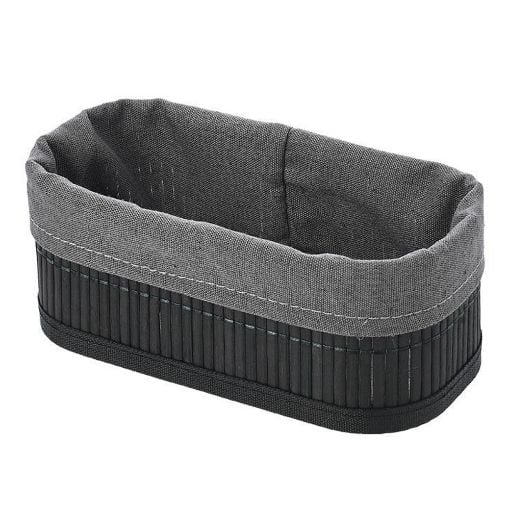 Εικόνα της Καλάθι Οργάνωσης Estia Bamboo Essentials 19.5x10cm Mε Επένδυση Μαύρο 02-19679