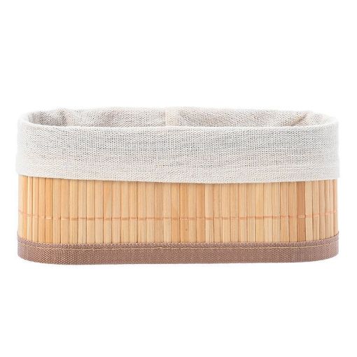 Εικόνα της Καλάθι Οργάνωσης Estia Bamboo Essentials 19.5x10cm Mε Επένδυση 02-19648