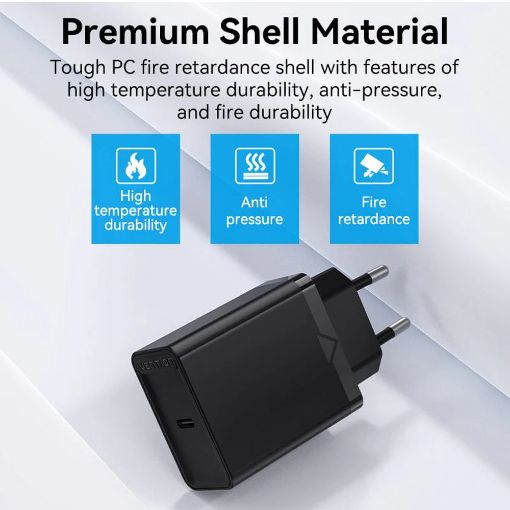 Εικόνα της Φορτιστής Vention USB-C 30W Black FAIB0-EU