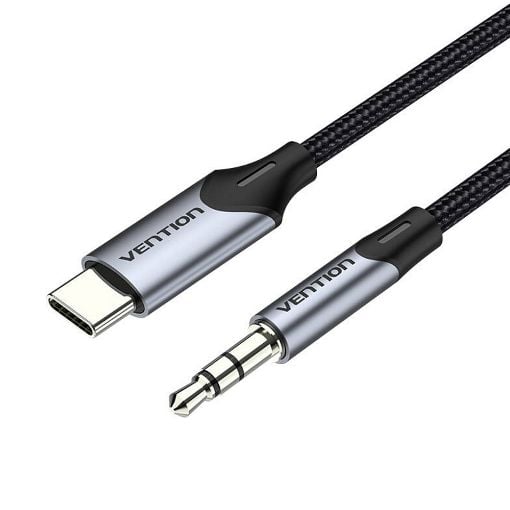 Εικόνα της Καλώδιο Vention USB-C to 3.5mm M/M Braided 1m Black/Silver BGKHF
