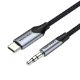 Εικόνα της Καλώδιο Vention USB-C to 3.5mm M/M Braided 1m Black/Silver BGKHF