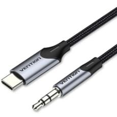 Εικόνα της Καλώδιο Vention USB-C to 3.5mm M/M Braided 1.5m Black/Silver BGKHG