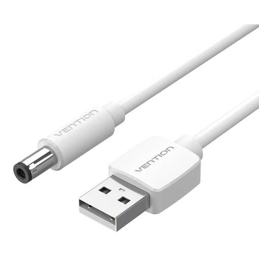 Εικόνα της Καλώδιο Τροφοδοσίας Vention USB to DC 5.5mm 1.5m White CEYWG