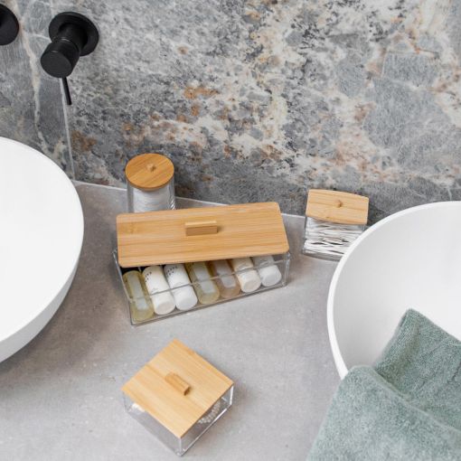 Εικόνα της Κουτί Αποθήκευσης & Οργάνωσης Estia Bamboo Essentials Ορθογώνιο 23.3x9.4x8.8cm Με Καπάκι 02-17668