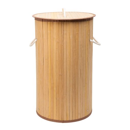 Εικόνα της Καλάθι Απλύτων Estia Bamboo Essentials Πτυσσόμενο Στρογγυλό 57lt 02-12823