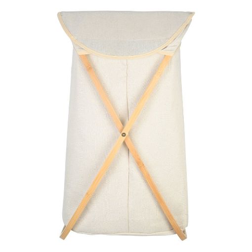 Εικόνα της Καλάθι Απλύτων Estia Bamboo Essentials 40x40x70cm Με Θήκη Πολυεστέρα Πτυσσόμενο Μπεζ 02-18627