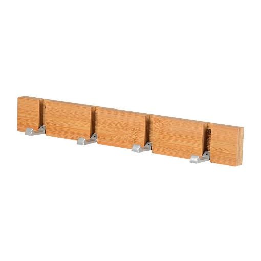 Εικόνα της Κρεμάστρα Τοίχου Estia Ξύλινη 40x5.5x1.8cm 4 Θέσεων Με Αναδιπλούμενους Γάντζους 02-18375
