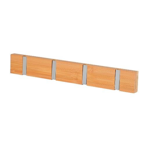 Εικόνα της Κρεμάστρα Τοίχου Estia Ξύλινη 40x5.5x1.8cm 4 Θέσεων Με Αναδιπλούμενους Γάντζους 02-18375