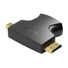 Εικόνα της Adapter Vention mini/micro HDMI to HDMI M/F Black AGFB0