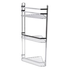 Εικόνα της Εταζέρα Estia Elegant Μεταλλική Γωνιακή 3 Θέσεων 54x28x18cm Χρωμίου 02-6464