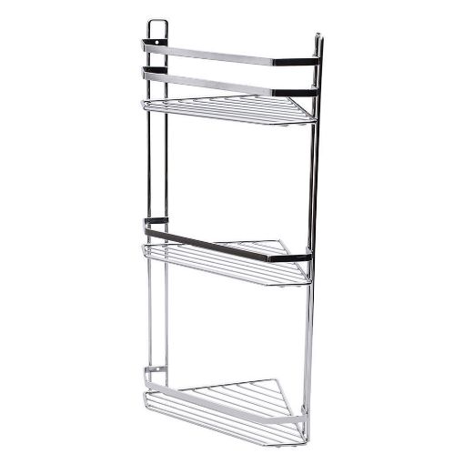 Εικόνα της Εταζέρα Estia Elegant Μεταλλική Γωνιακή 3 Θέσεων 54x28x18cm Χρωμίου 02-6464