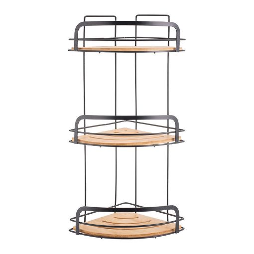 Εικόνα της Εταζέρα Estia Bamboo Essentials Μεταλλική Γωνιακή 3 Θέσεων 49x19.5x19.5cm 02-12786