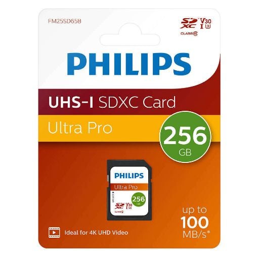 Εικόνα της Κάρτα Μνήμης SDXC Philips Ultra Pro 256GB Class 10 U3 V30 A1 UHS-I FM25SD65B/00