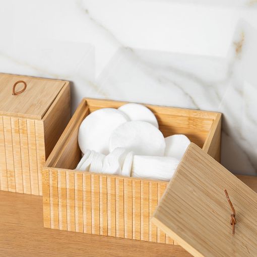Εικόνα της Κουτί Αποθήκευσης & Οργάνωσης Estia Bamboo Essentials 15x15x7cm 02-13103