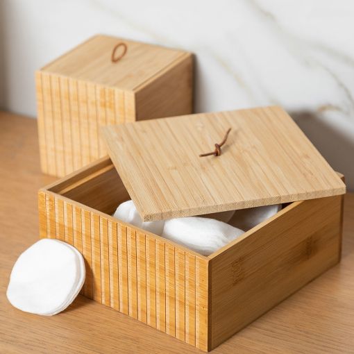 Εικόνα της Κουτί Αποθήκευσης & Οργάνωσης Estia Bamboo Essentials 15x15x7cm 02-13103