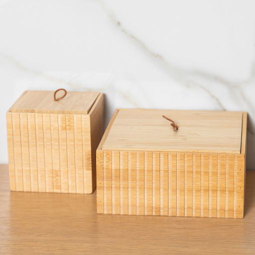 Εικόνα της Κουτί Αποθήκευσης & Οργάνωσης Estia Bamboo Essentials 15x15x7cm 02-13103