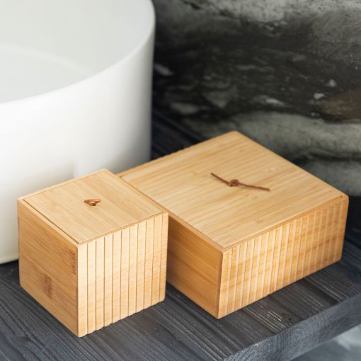 Εικόνα της Κουτί Αποθήκευσης & Οργάνωσης Estia Bamboo Essentials 9x9x8cm 02-13165