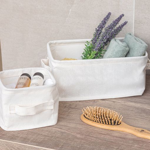 Εικόνα της Κουτί Αποθήκευσης & Οργάνωσης Estia Ivory 26x16.5x11.5cm Mε Χερούλια 02-18863