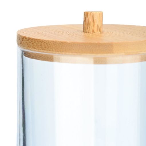 Εικόνα της Κουτί Αποθήκευσης & Οργάνωσης Estia Bamboo Essentials Για Δίσκους Ντεμακιγιάζ 7x7x12cm Με Καπάκι 02-17651
