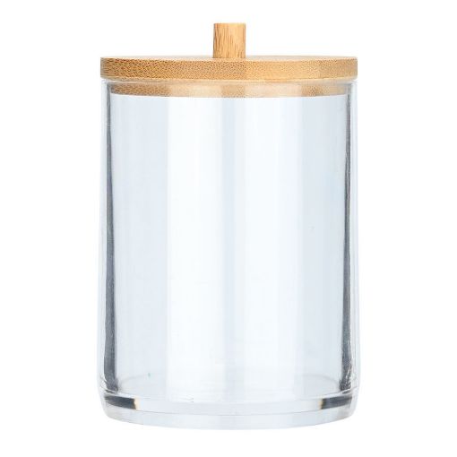 Εικόνα της Κουτί Αποθήκευσης & Οργάνωσης Estia Bamboo Essentials Για Δίσκους Ντεμακιγιάζ 7x7x12cm Με Καπάκι 02-17651
