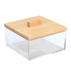 Εικόνα της Κουτί Αποθήκευσης & Οργάνωσης Estia Bamboo Essentials Τετράγωνο 9x9x6cm Με Καπάκι 02-17675